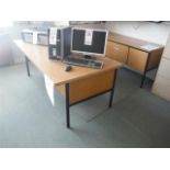 DESK, CREDENZA, CHAIRSold as a lot