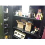 2 DOOR STATIONARY CABINET W/ ASST'D STATIONAIRIESSold as a lot