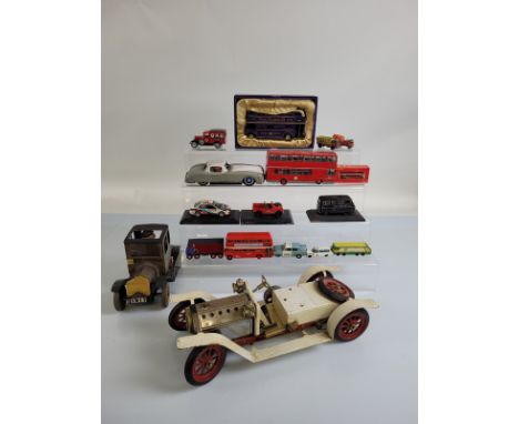 A Mamod Roadster, together with a mixed collection of diecast including a boxed Corgi CC25902 Golden Jubilee Routemaster Bus 