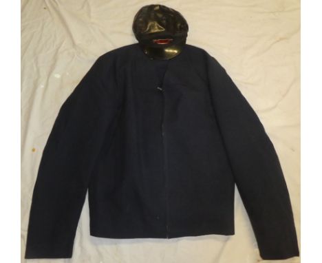 A 1970's diesel engine driver's jacket with trousers and British Rail engine driver's peaked cap
