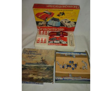 A Mettoy "Computcar", mint in original box and a Chad Valley Naval Tiddlywinks set, boxed (2)