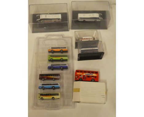 A selection of mint and boxed small scale buses and coaches