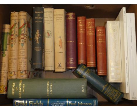 Various volumes including Johnson (P), Goldfields - A Centenary Portrait; Boswell's London Journal and others, etc