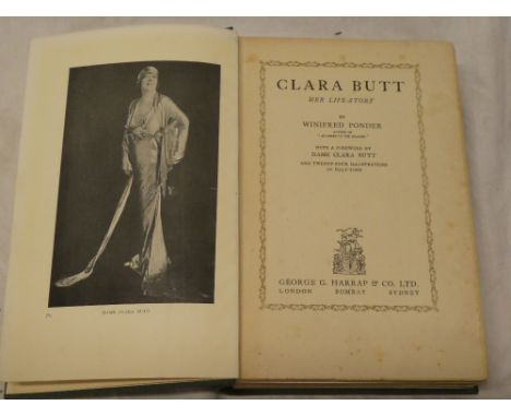 Ponder (W) Clara Butt, one vol. 1928 complete with a number of letters from R. Kennerley Romford (Husband of Clara Butt and b