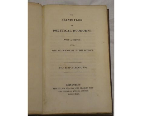 McCulloch (JR) The Principles of Political Comedy with a Sketch of the Rise and Progress of the Science, 1 vol First Edition 