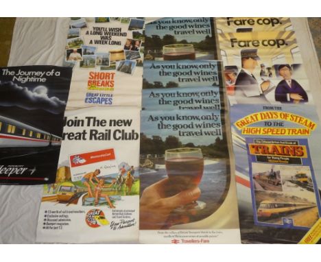 Ten various 1980's British Rail posters including "Fare Cop - If you travel without a ticket ....."; Join the new great Rail 