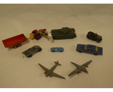 A selection of various diecast vehicles and other toys including Triang, Minic clockwork jeep, Dinky Ford Mercury Cougar, Cen