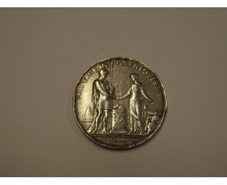 An 1802 silver Peace Presentation medal to the Loyal Birmingham Light Horse Volunteers presented by the Town of Birmingham to