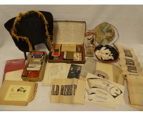 A selection of magic and conjuring tricks including The Ernest Sewell Cabinet of Conjuring Tricks together with various trick