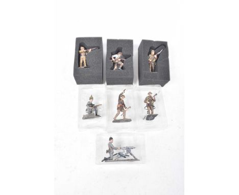 Twenty metal military figures from the First and Second World period including British, German and Turkish examples.
