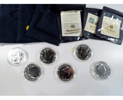 Numismatology - six encapsulated brilliant uncirculated Silver Britannia coins Two Pounds (£2), one ounce, 2013 - Est £150 - 