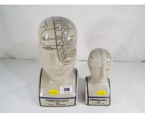 Two ceramic phrenology heads. Estimate £20 - £30