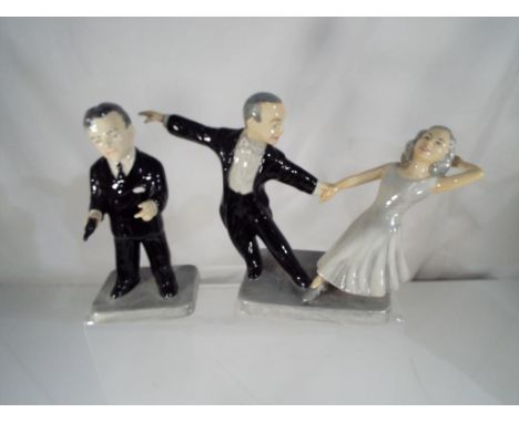 Manor Limited Editions - 2 ceramic figurines, produced in a limited edition, from the "Stars of the Black and White Movies" s