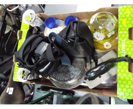 A good mixed lot to include a digital Pentax camera, a Cannon EOS1000F camera, glassware, ceramics, plated ware and other