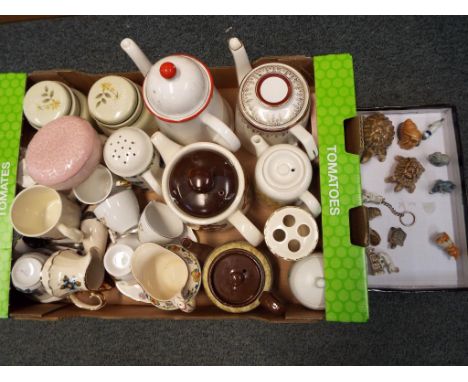 Two boxes containing a good mixed lot of ceramics to include Royal Doulton, Myott, Wade and other to include a cased portable
