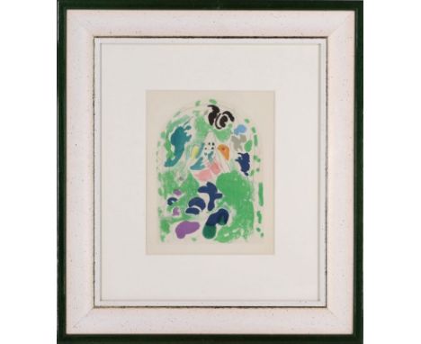 Lithographie - nach Marc Chagall (1887-1985) "Issachar - Entwurf für Fenster in Jerusalem", Drucker Mourlot Paris, Verleger S