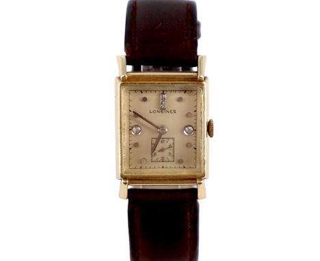 Armbanduhr - Marke Longines Wittnauer, 1947, Watch Co. &amp; Inc. New York, Geneva Montreal, Gehäuse GG 14 k gest., Nr. T6772