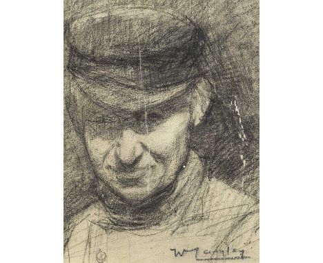 Walter Langley (1852-1922)Portrait of a fisherman head and shouldersSigned, extensively inscribed to paper reverse, pencil, 1