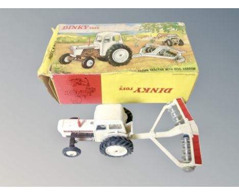 Dinky Toys - David Brown Tractor with disc harrow 325, boxed.