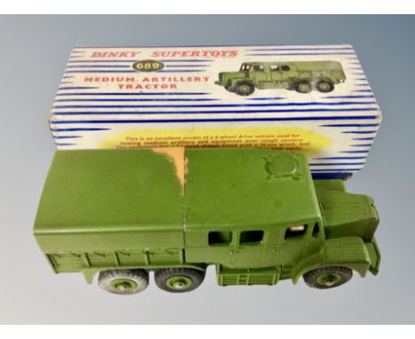 Dinky SuperToys - Medium Artillery Tractor 689, boxed.