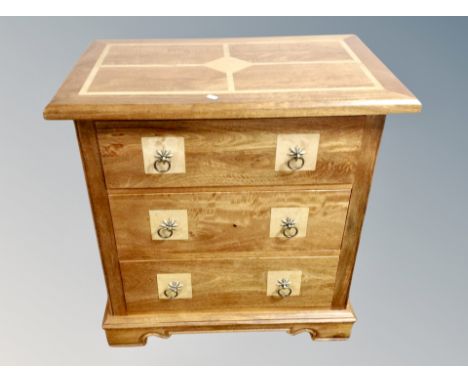 A Barker & Stonehouse Flagstone three drawer chest, width 80 cm 