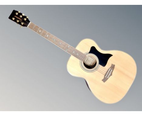 A Tanglewood model TW-170AS acoustic guitar  CONDITION REPORT: Lacking a tuning peg. Also with general scuffs and small dents