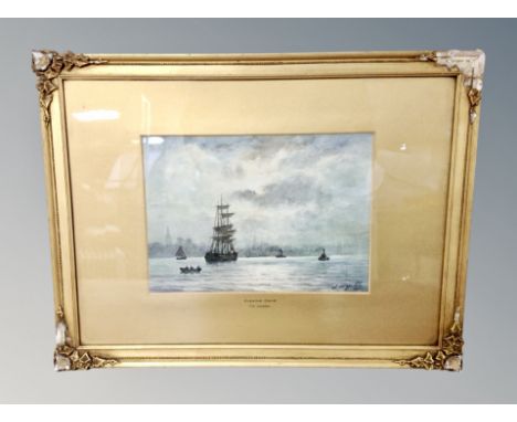 Thomas Swift Hutton (British 1860 - 1935) : Evening Calm, watercolour, 28 cm x 20 cm 