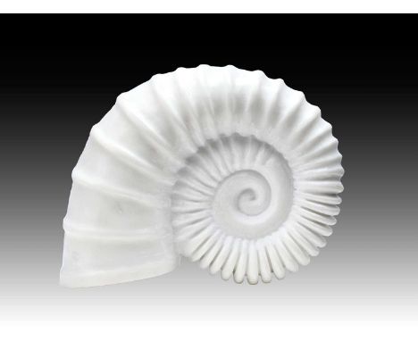 Darren Yeadon (b.1970)AmmoniteSigned, Carrara marble, 25cm high 