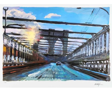 Bob Dylan (b.1941) American "Brooklyn Bridge, 7 am" (2023) Signed and numbered 92/295, giclee print from "The Beaten Path", 4