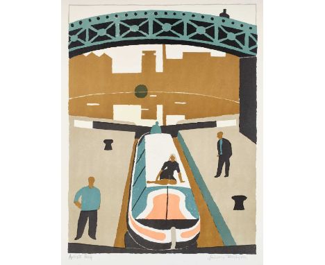Julian Trevelyan RA (1910-1988)"Grand Union Canal at Brentford" (1975)Signed and inscribed, artist's proof, lithograph, 70.5c