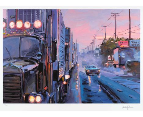 Bob Dylan (b.1941) American "Omaha Rain" (2023) Signed and numbered 277/295, giclee print from "The Beaten Path", 49cm by 45c