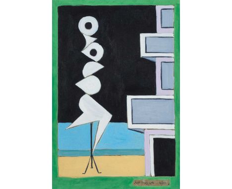 Edward Rogers (1911-1994)Abstract formSigned and dated 1960, oil on board, 22.5cm by 15cmSome light surface dirt. Otherwise a