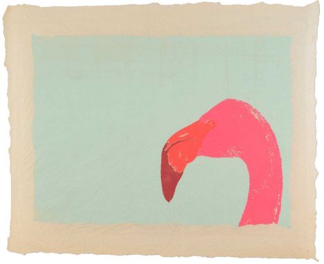 Julian Chichester (Contemporary)FlamingoSilkscreen, together with a companion, 70cm by 88cm (2)