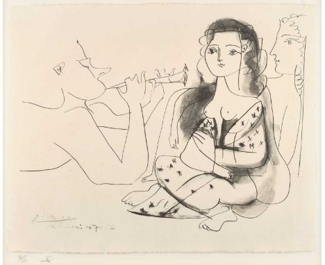 After Pablo Picasso (1881-1973) Spanish"Le Concert" from "Femmes et Faunes" (1947)Collotype and pochoir printed by Daniel Jac