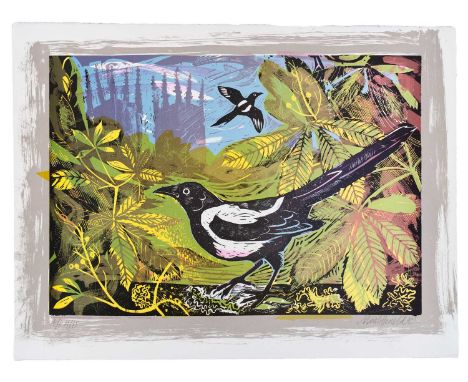 Mark Hearld (b.1974)"Minster and Magpies"Signed and dated 2011, inscribed A/P 14/15, lithograph, 54cm by 71cm (unframed)The p
