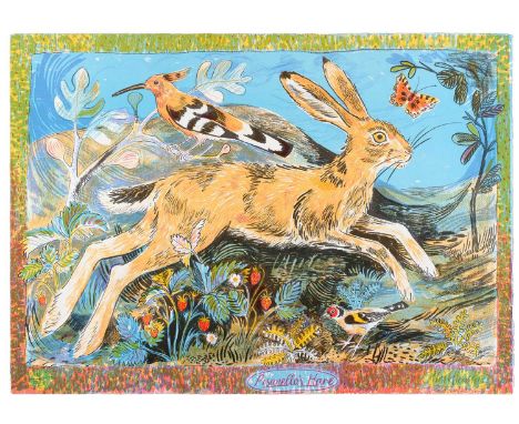 Mark Hearld (b.1974) "Pisanello's Hare"Signed and dated (20)08, numbered 41/75, lithograph, 54cm by 74cm (unframed)The print 