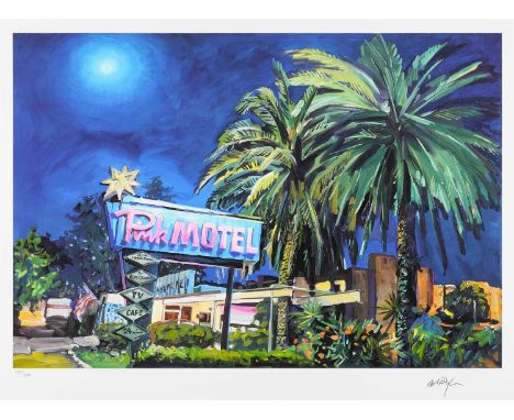 Bob Dylan (b.1941) American "Pink Motel" (2023) Signed and numbered 135/295, giclee print from "The Beaten Path", 49cm by 65.