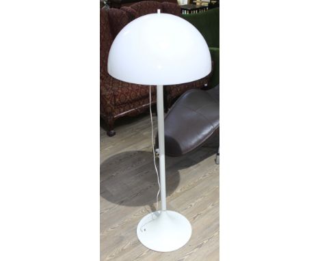 A Danish "Panthella" style white plastic and metal standard lamp, height 130cm.  