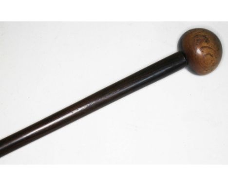 A Zulu hardwood knob kerry or throwing stick, length 78cm.  