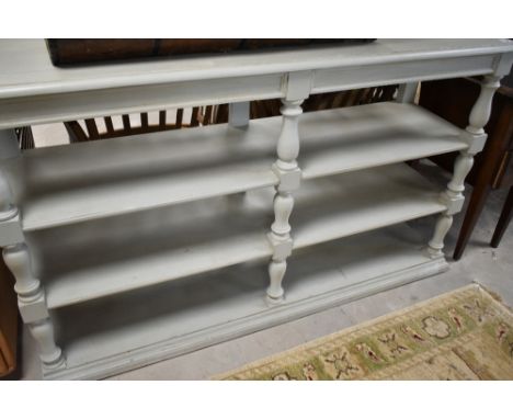 A shabby chic style shelf unit, approx. Width 160cm