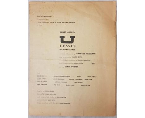 James Joyce's Ulysses in Nighttown, conceived and directed by Burgess Meredith, 1958, eight-panel fold-open playbill. Starrin