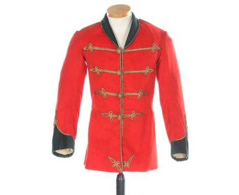 A gentleman's military-style smoking jacket, English, late 19th century, possibly worn by an off-duty officer, labelled W. Ca