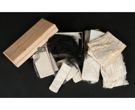 A large general collection of useful lace edgings, mainly bobbin-made, mainly circa 1900, including Torchon, Bedfordshire Mal