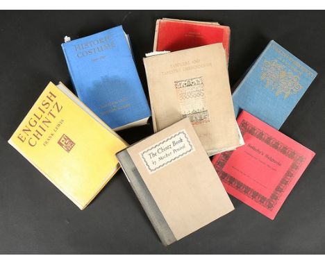 A group of books relating to costume and textiles, including 'The Chintz Book' by Maciver Percival', 1923; 'Samplers' by Leig