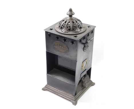 A Rippingille's Patent late 19thC tin ABC stove by The Albion Lamp Company, London and Birmingham., of twin handled rectangul