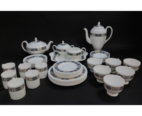 A Wedgwood porcelain part tea and coffee service decorated in the Asia pattern, G30, printed and painted marks, comprising; t