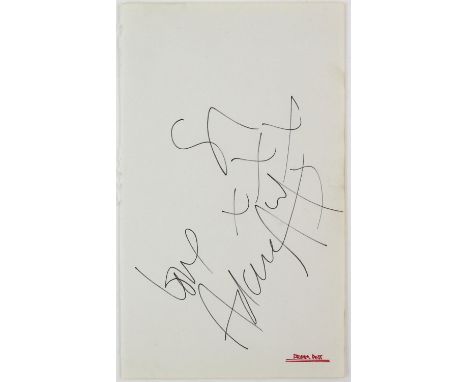 Adam Ant - Autograph page signed by the lead singer of Adam and the Ants , 13 x 21 cm. Provenance: From the collection of Ant