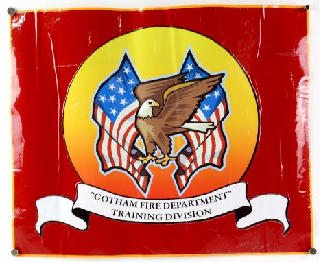 The Dark Knight (2008) - A Gotham Fire Department Sign on gloss laminate with adhesive backing still intact (34 x 41 cm). The
