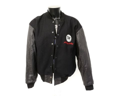 Sleepy Hollow (1999) Crew Jacket from the film directed by Tim Burton, Leather arms with embroidered patch to front, Size XL.