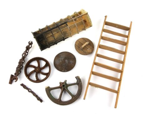 Chicken Run (2000) Collection of miniature props from the Aardman classic including wooden ladder, pieces of buildings, chain